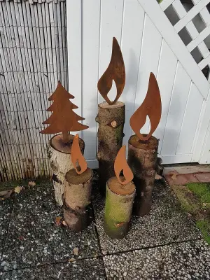 Kundenfoto zu SALE: Edelrost Flamme 20 cm zum Holzkerzen basteln - Rostflamme
