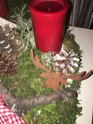Kundenfoto zu Edelrost Rentierkof - Rupert - Höhe 7 cm - Weihnachtsbaumschmuck