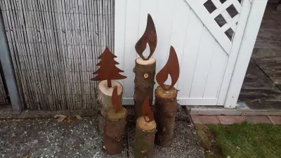 Kundenfoto zu Flamme 30 cm in Edelrost - große Rostflamme für Baumstamm